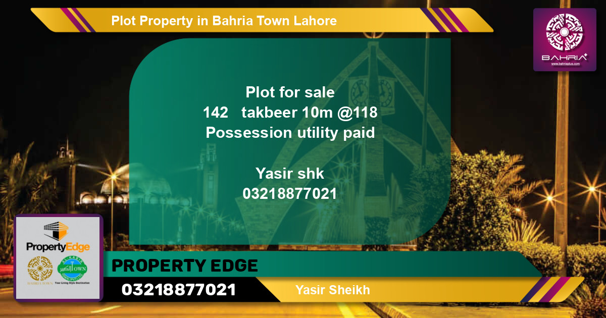 Residential Plot for Sale in Bahria Town, Lahore - (BP-42800)