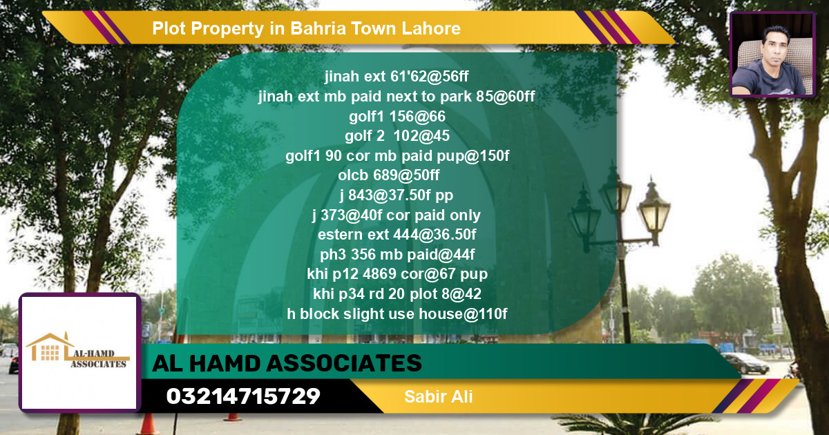 Residential Plot for Sale in Bahria Town, Lahore - (BP-42814)