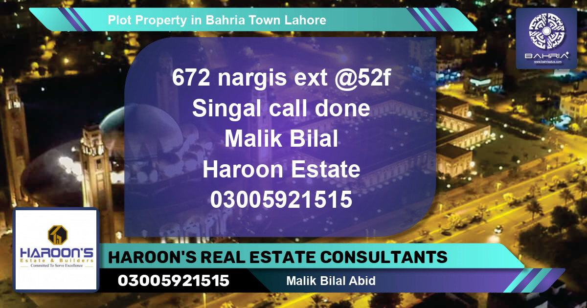 Residential Plot for Sale in Bahria Town, Lahore - (BP-42831)