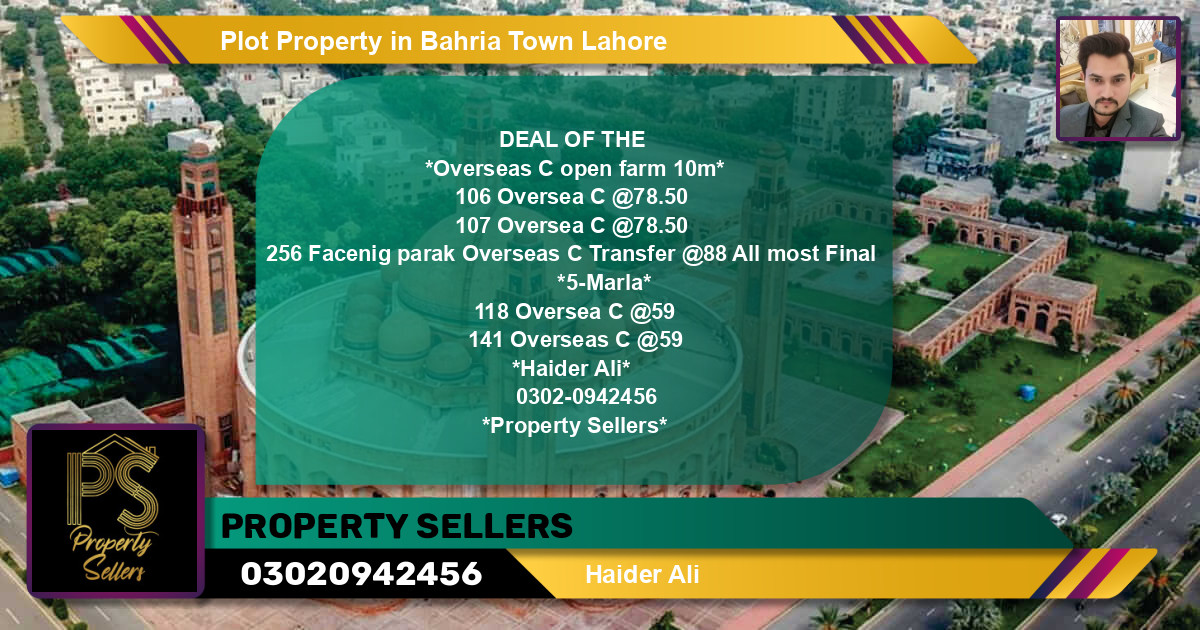 Residential Plot for Sale in Bahria Town, Lahore - (BP-42837)