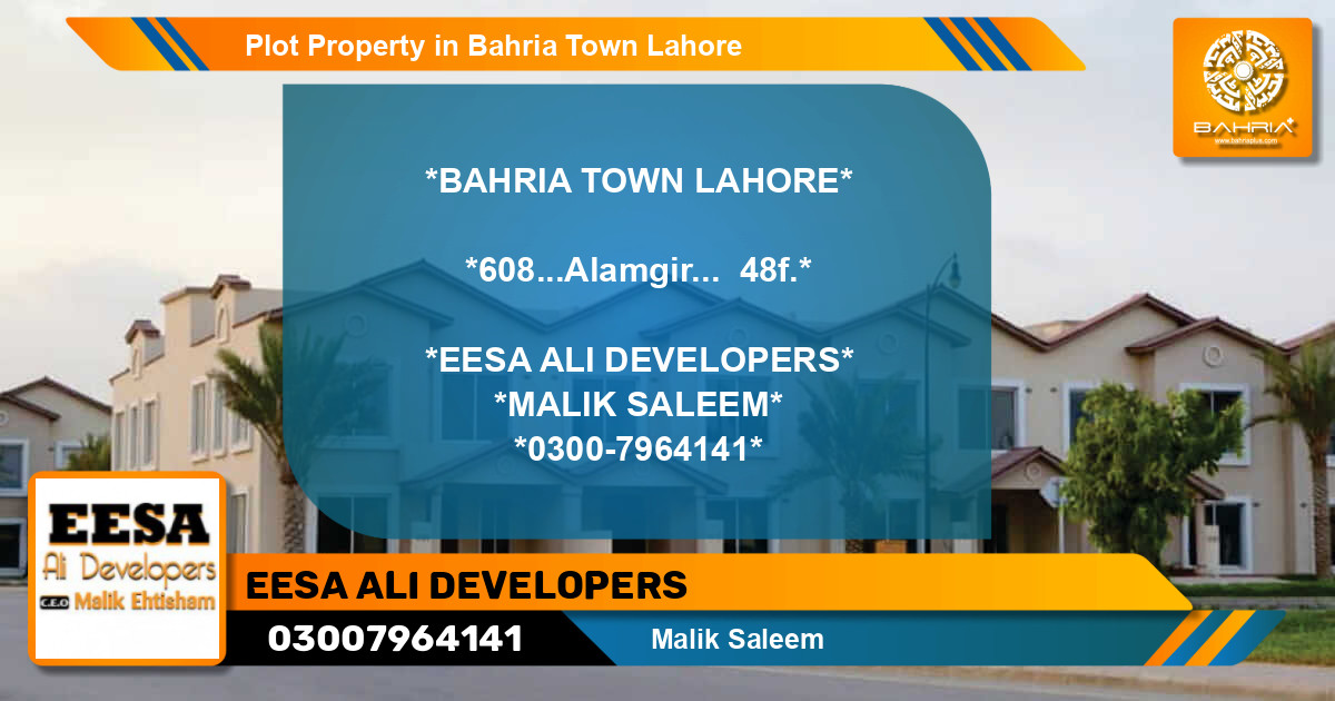 Residential Plot for Sale in Bahria Town, Lahore - (BP-42847)