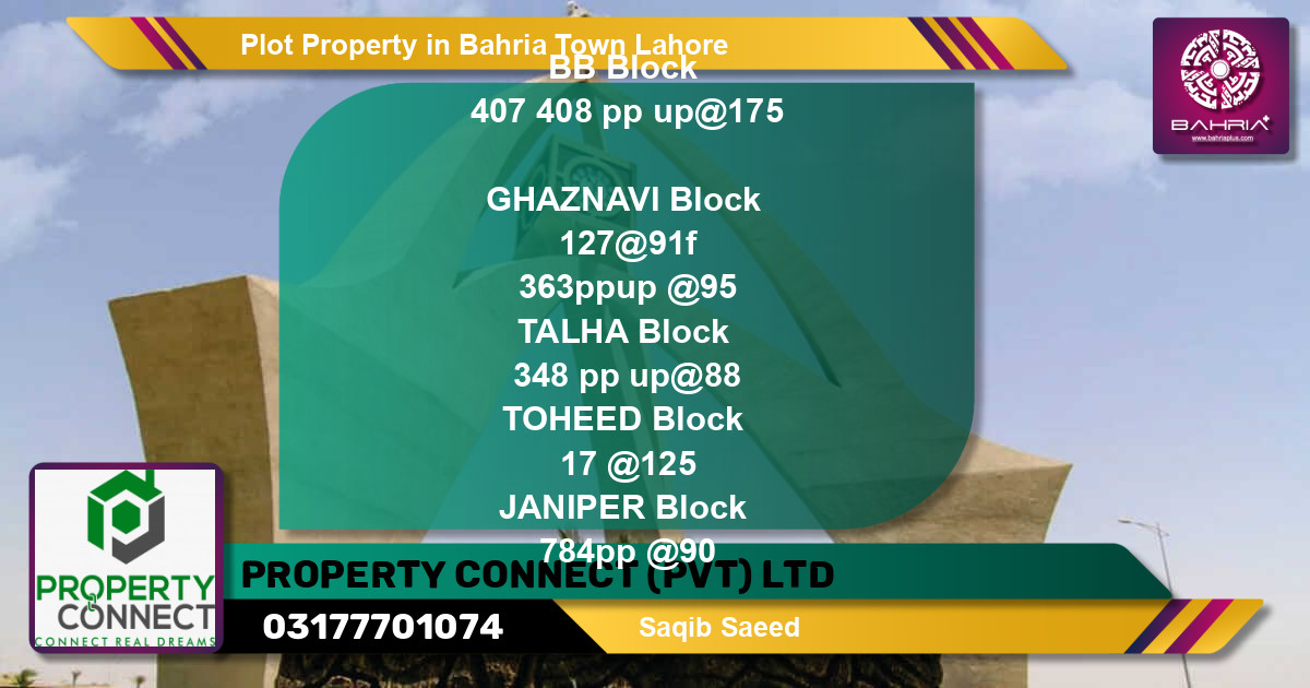 Residential Plot for Sale in Bahria Town, Lahore - (BP-42869)
