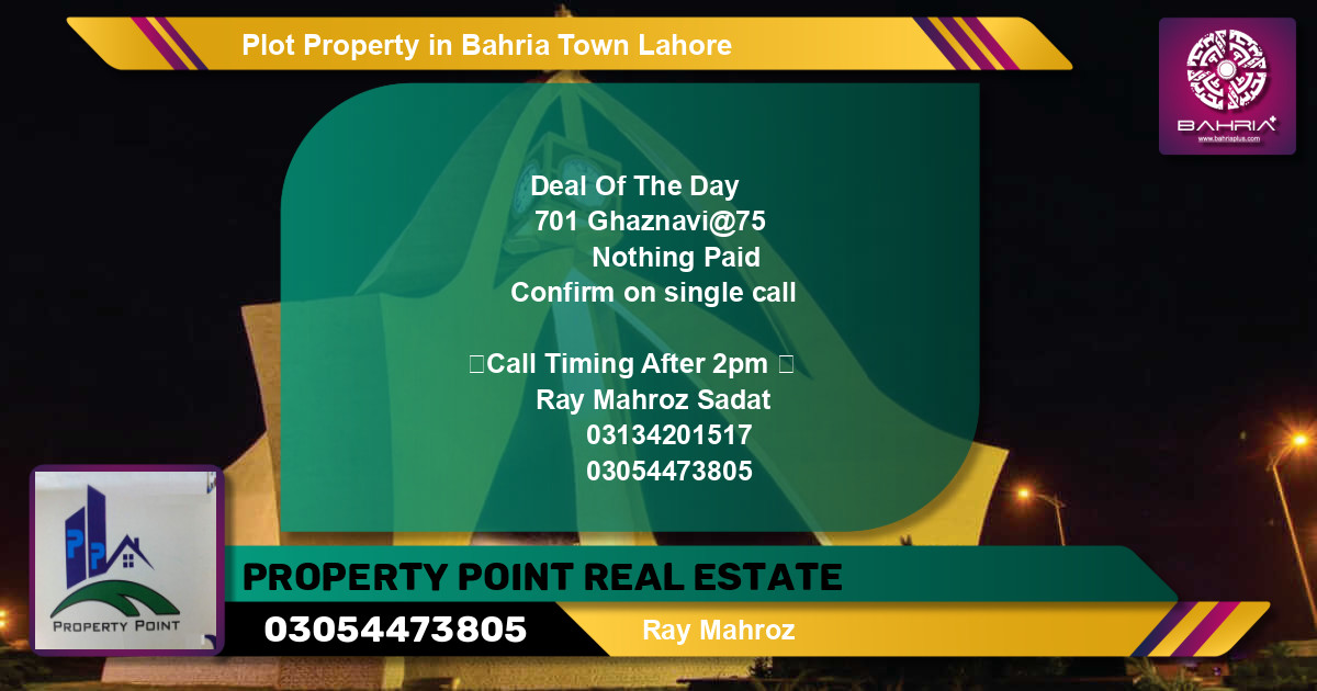 Residential Plot for Sale in Bahria Town, Lahore - (BP-42870)