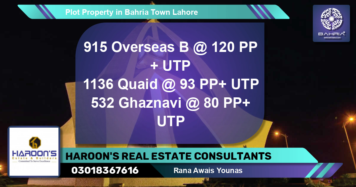 Residential Plot for Sale in Bahria Town, Lahore - (BP-42879)