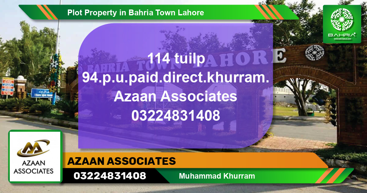 Residential Plot for Sale in Bahria Town, Lahore - (BP-42891)