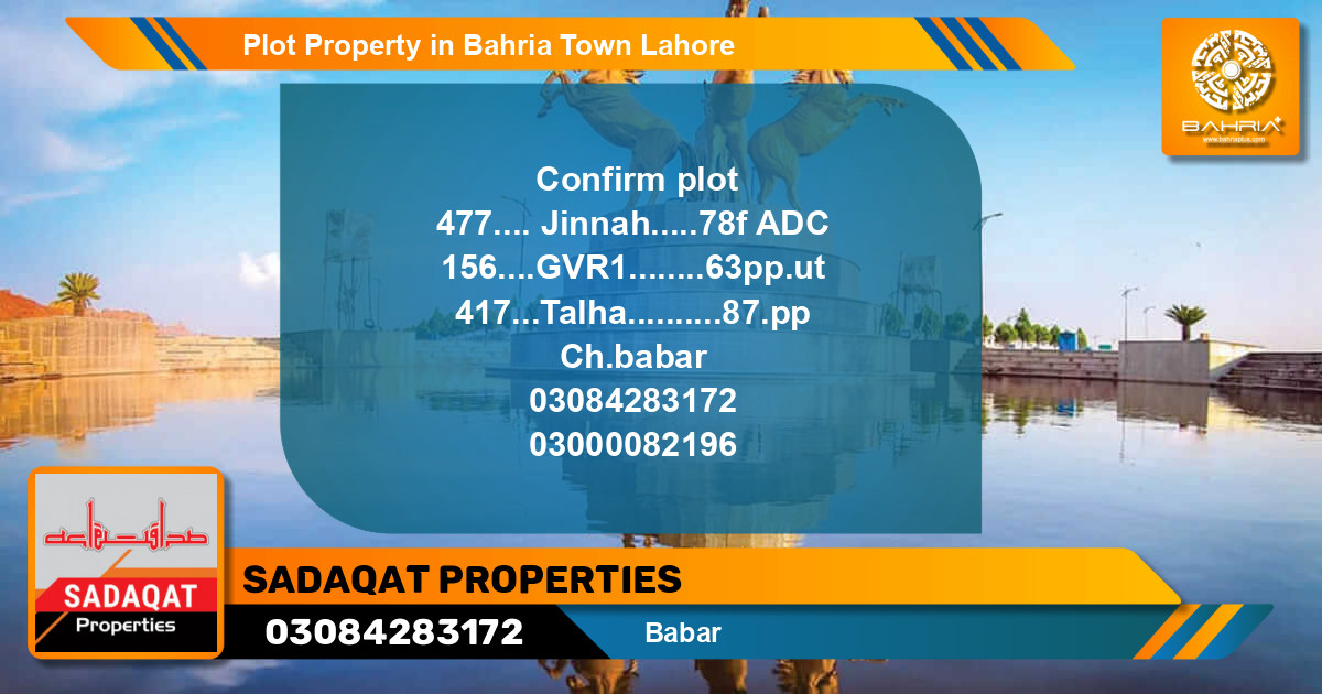 Residential Plot for Sale in Bahria Town, Lahore - (BP-42892)