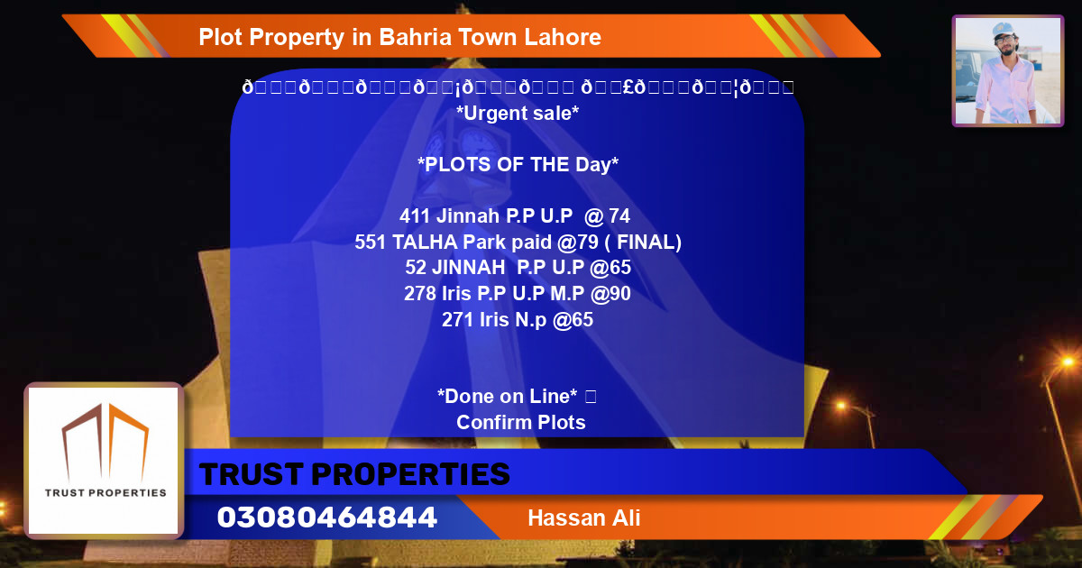 Residential Plot for Sale in Bahria Town, Lahore - (BP-42899)