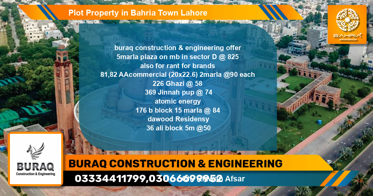 Commercial Plot for Sale in Bahria Town, Lahore - (BP-42907)