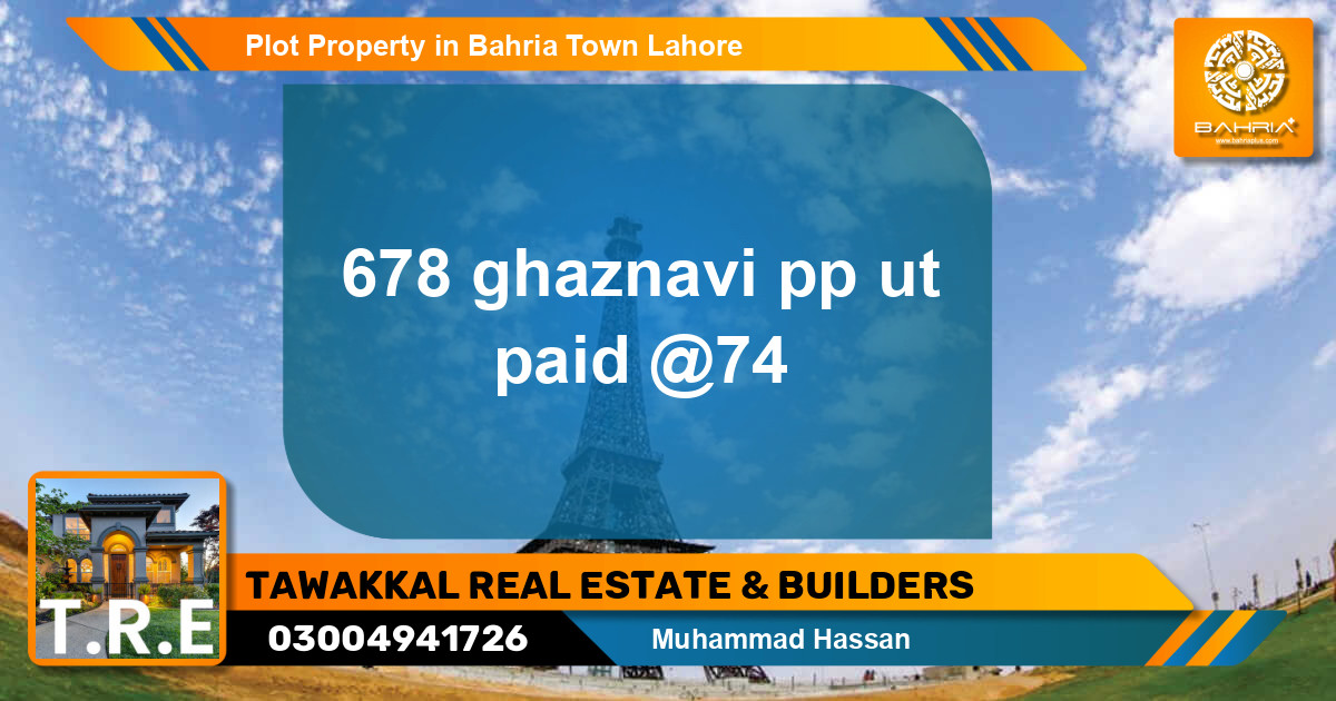 Residential Plot for Sale in Bahria Town, Lahore - (BP-42918)