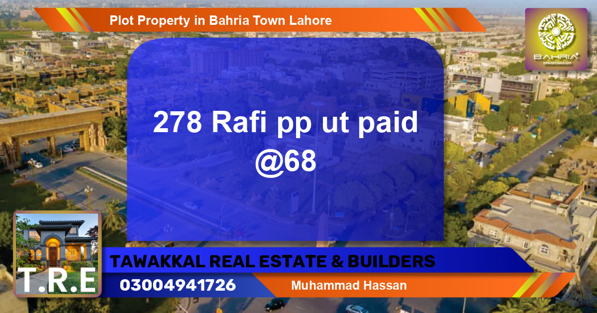 Residential Plot for Sale in Bahria Town, Lahore - (BP-42920)