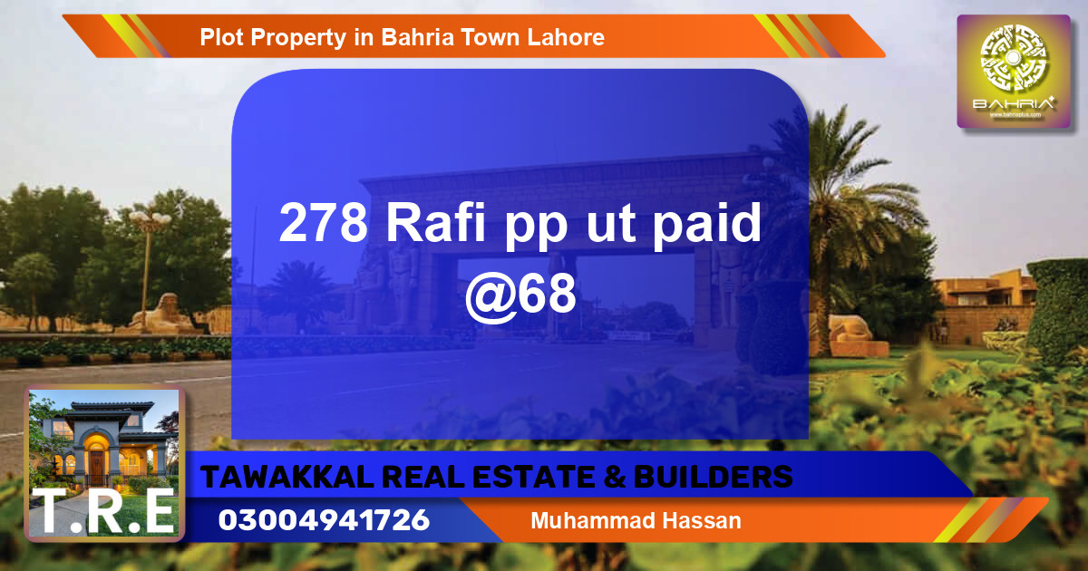 Residential Plot for Sale in Bahria Town, Lahore - (BP-42927)