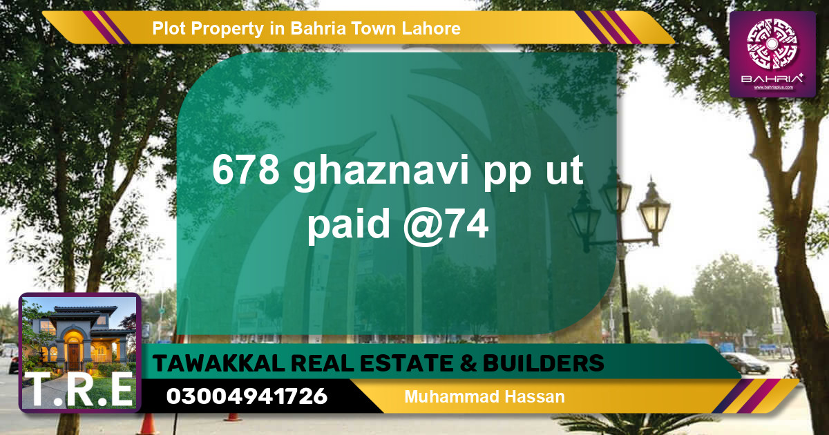 Residential Plot for Sale in Bahria Town, Lahore - (BP-42929)