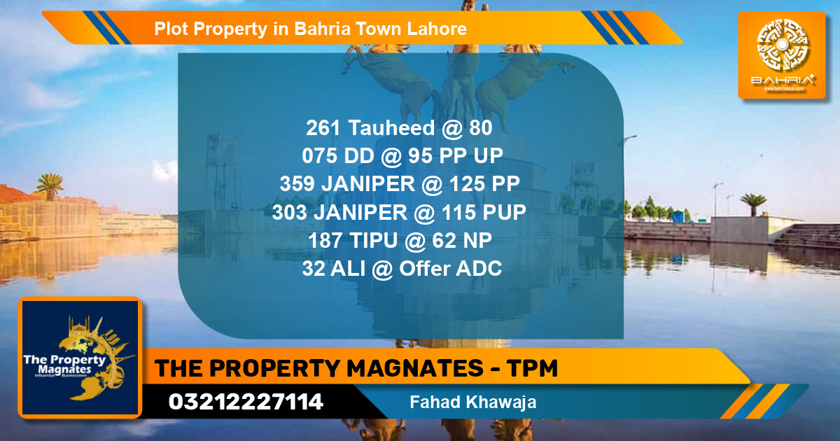 Residential Plot for Sale in Bahria Town, Lahore - (BP-42942)