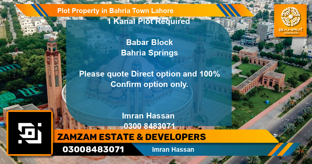 Residential Plot for Sale in Bahria Town, Lahore - (BP-42944)