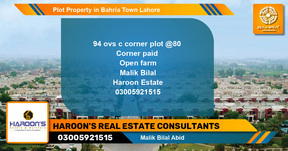 Residential Plot for Sale in Bahria Town, Lahore - (BP-42966)