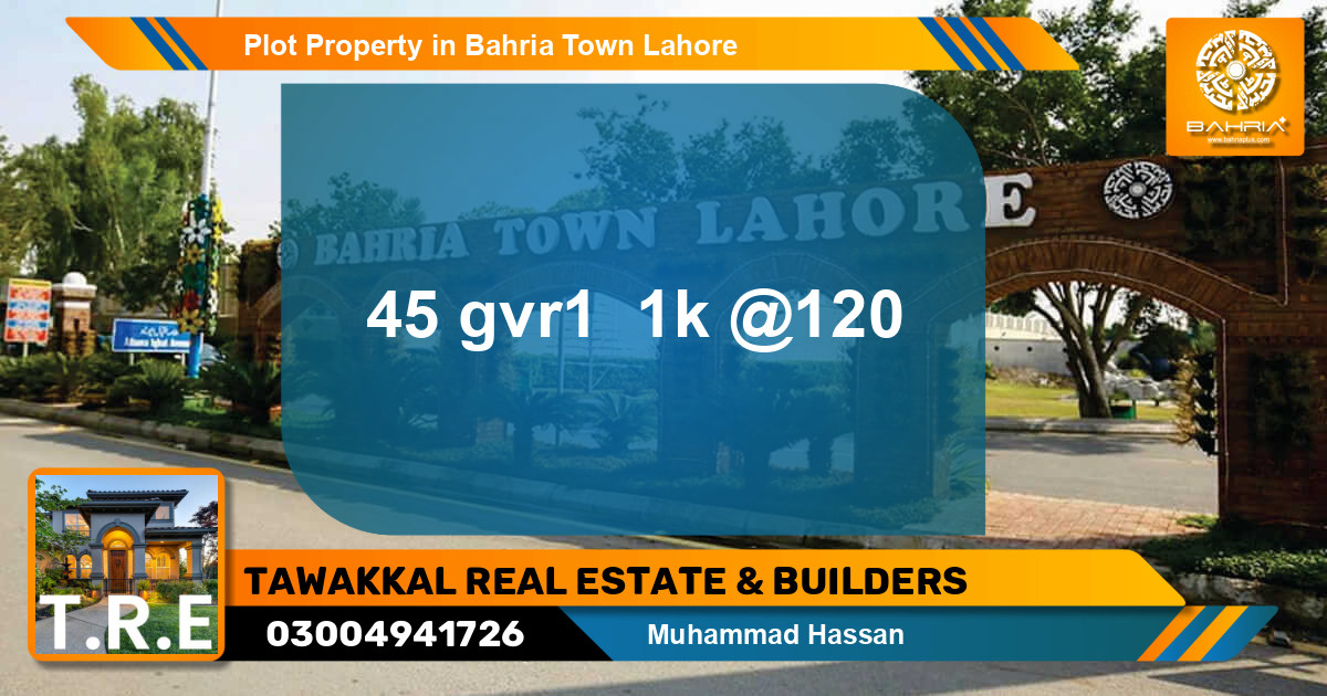 Residential Plot for Sale in Bahria Town, Lahore - (BP-43019)