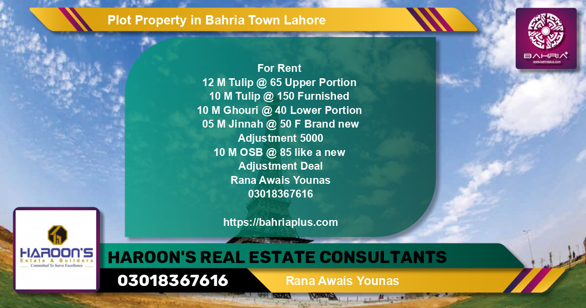 Residential Plot for Sale in Bahria Town, Lahore - (BP-43084)