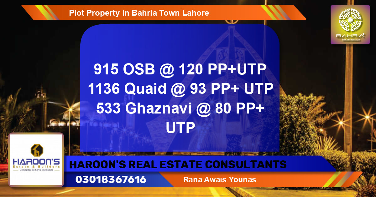 Residential Plot for Sale in Bahria Town, Lahore - (BP-43104)