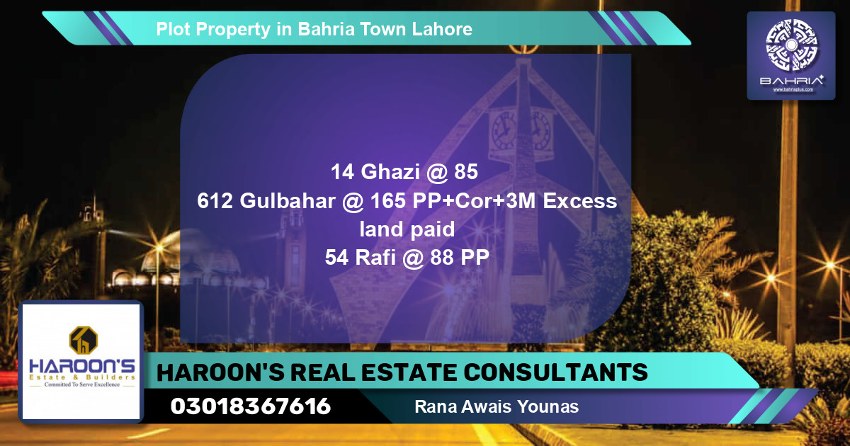 Residential Plot for Sale in Bahria Town, Lahore - (BP-43111)
