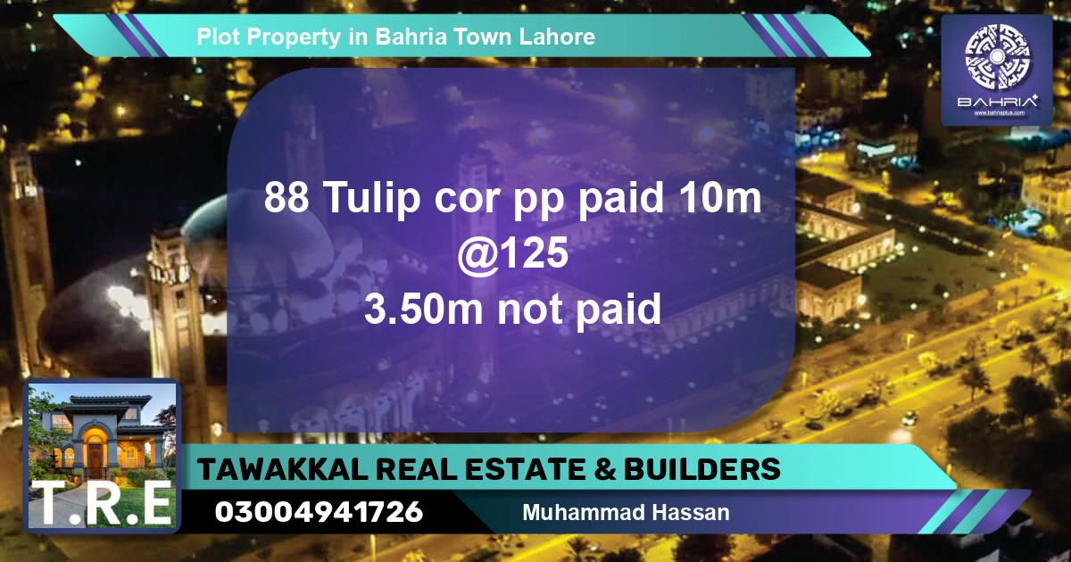 Residential Plot for Sale in Bahria Town, Lahore - (BP-43115)