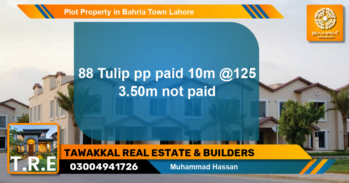 Residential Plot for Sale in Bahria Town, Lahore - (BP-43124)