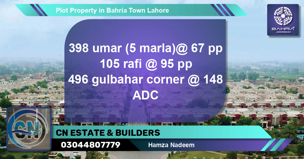 Residential Plot for Sale in Bahria Town, Lahore - (BP-43128)