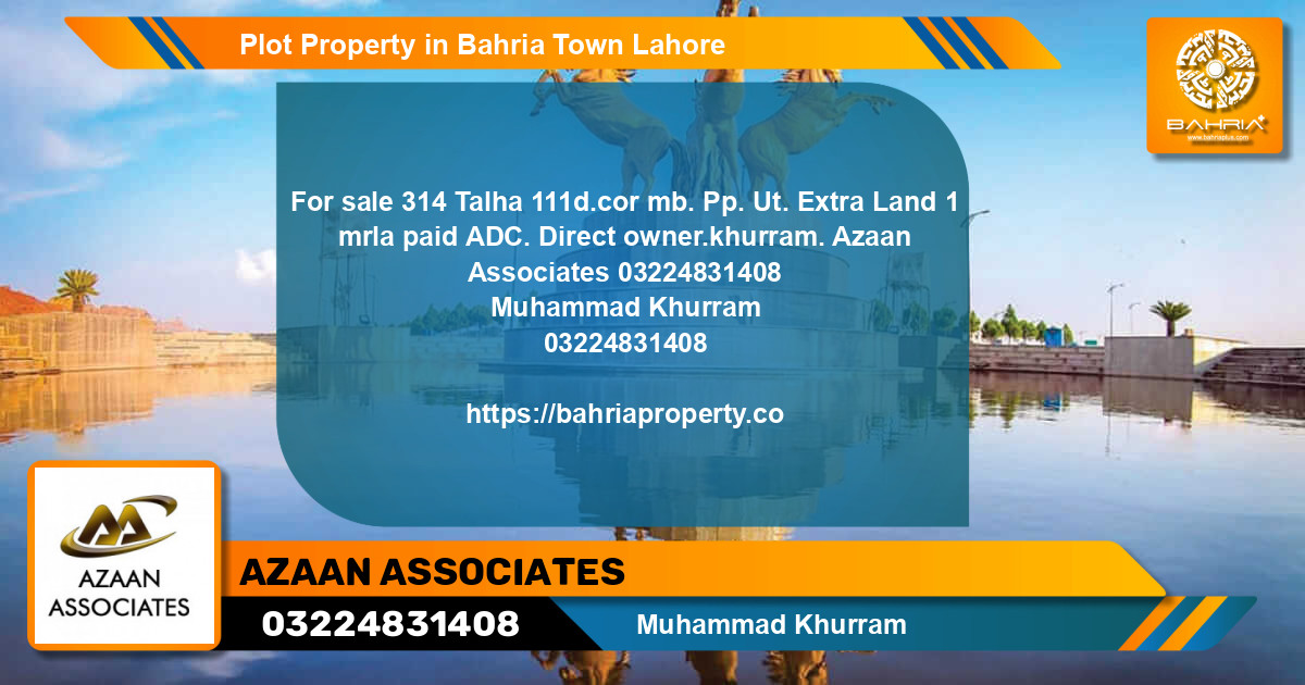 Residential Plot for Sale in Bahria Town, Lahore - (BP-43145)