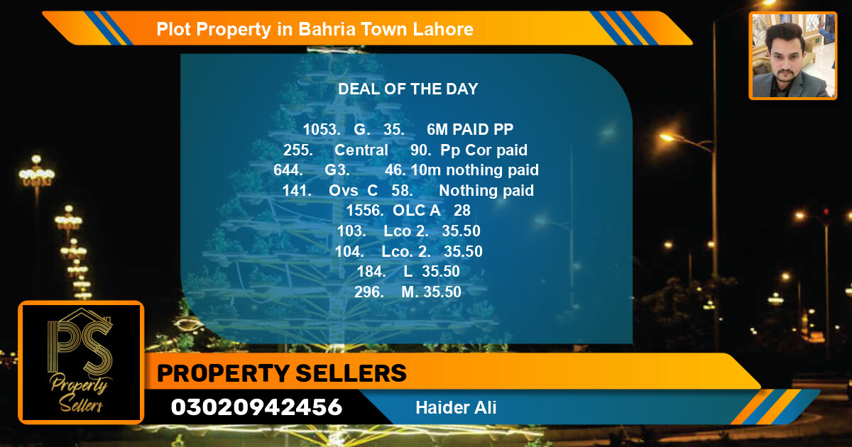 Residential Plot for Sale in Bahria Town, Lahore - (BP-43174)
