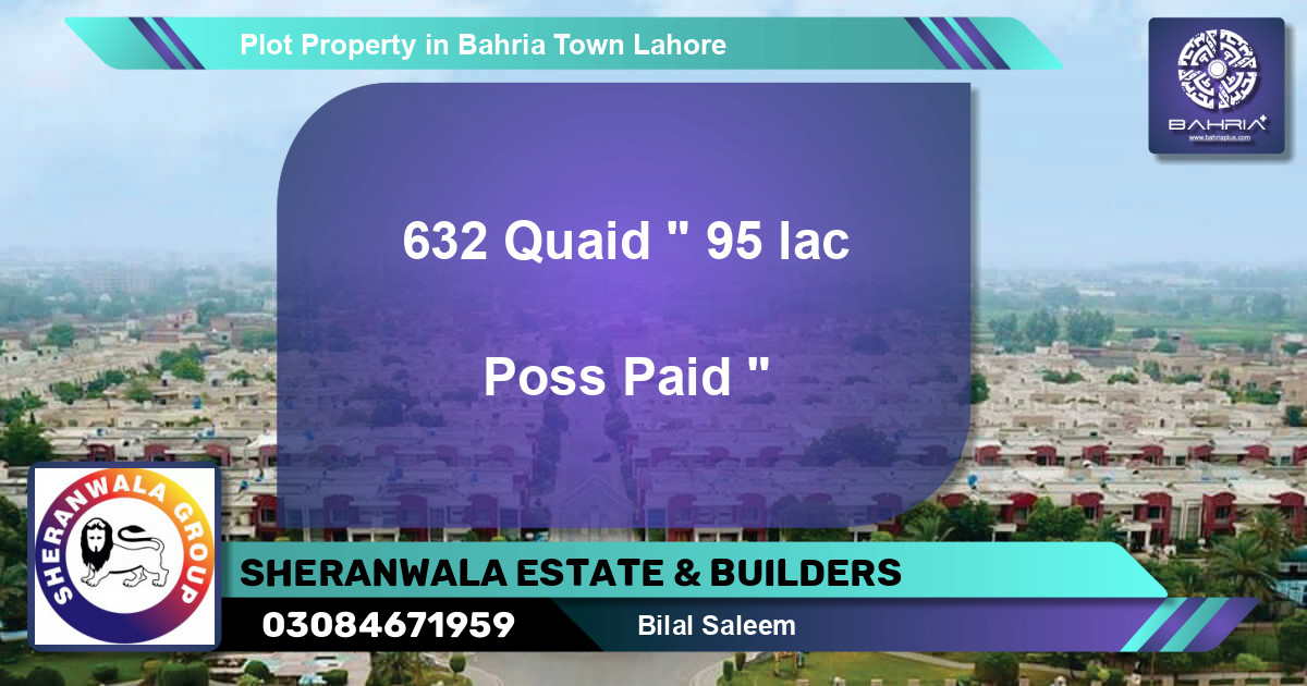 Residential Plot for Sale in Bahria Town, Lahore - (BP-43187)