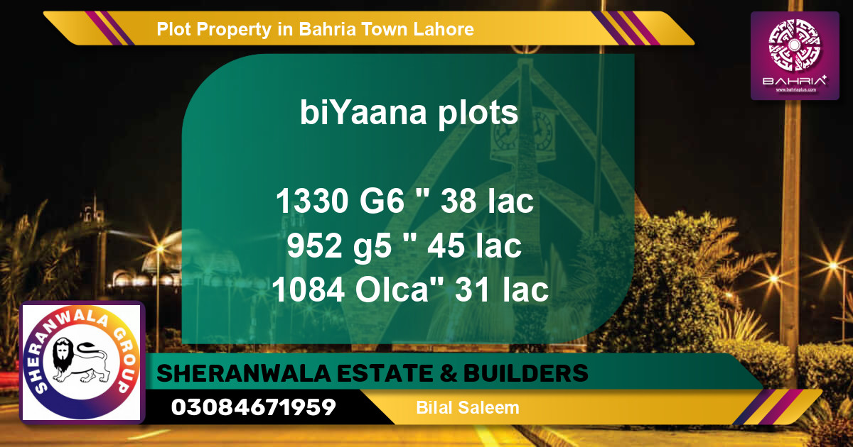 Residential Plot for Sale in Bahria Town, Lahore - (BP-43188)