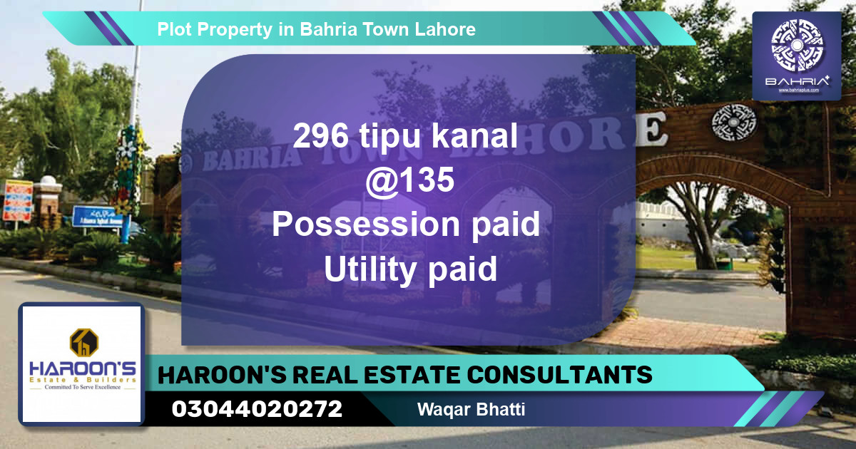 Residential Plot for Sale in Bahria Town, Lahore - (BP-43206)
