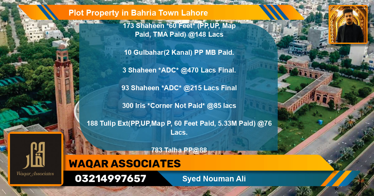 Residential Plot for Sale in Bahria Town, Lahore - (BP-43226)
