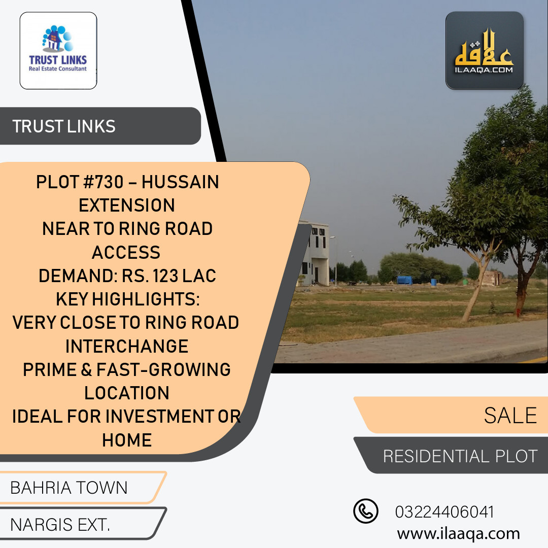 10 Marla Residential Plot for Sale in Sector C - Nargis/Hussain Ext. -  Bahria Town, Lahore - (BP-432276)