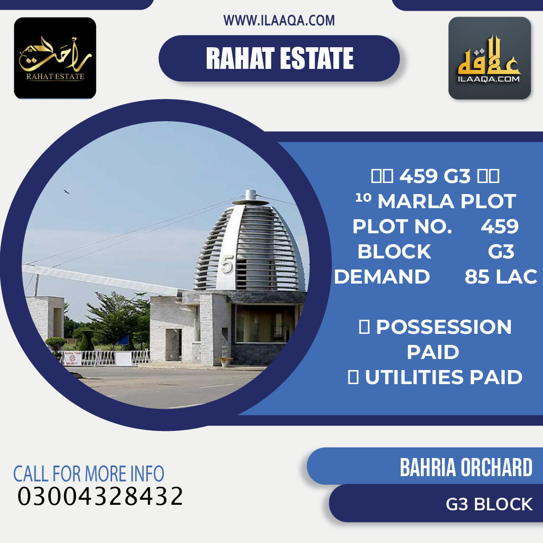 10 Marla Residential Plot for Sale in Phase 4 - G3 Block -  Bahria Orchard, Lahore - (BP-432293)