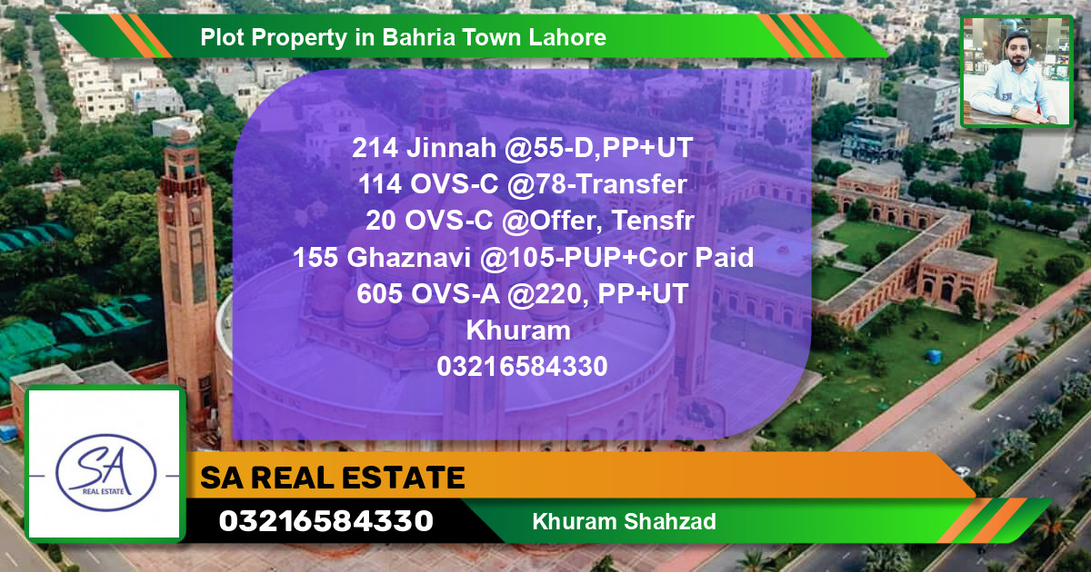Residential Plot for Sale in Bahria Town, Lahore - (BP-43235)