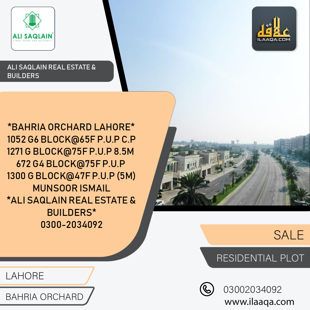 5 Marla Residential Plot for Sale in Bahria Orchard, Lahore - (BP-432408)