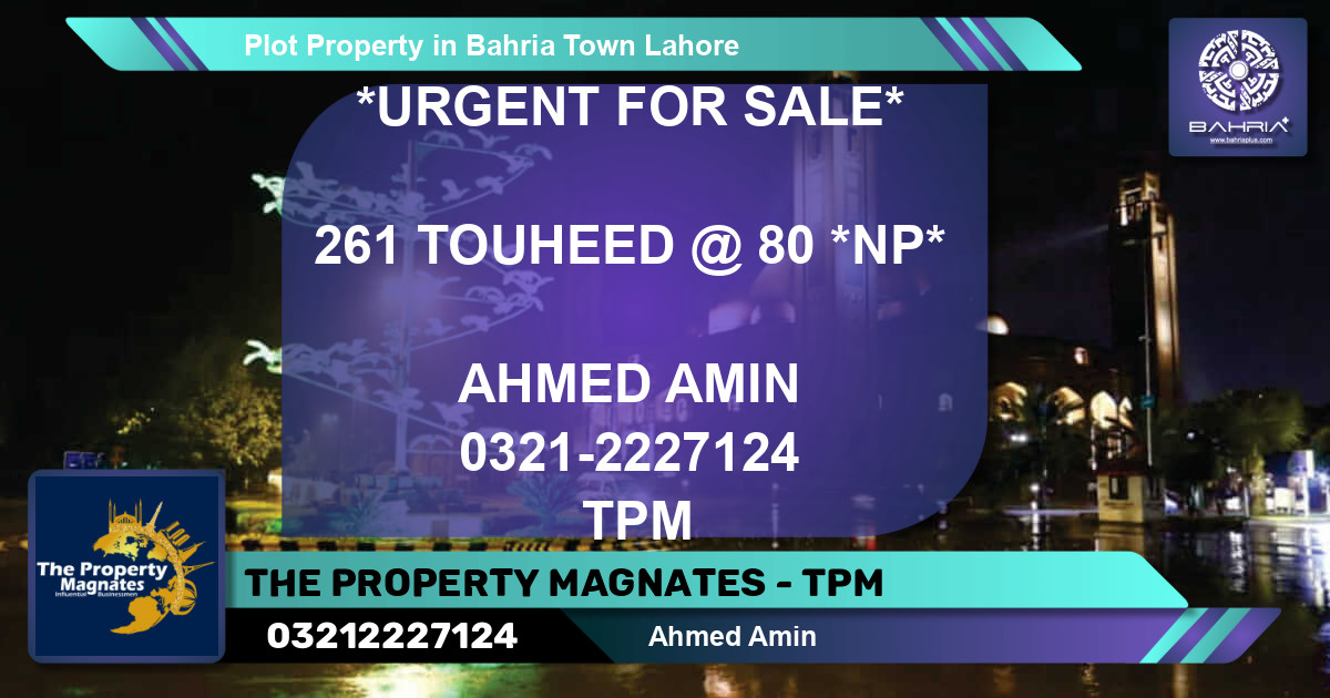 Residential Plot for Sale in Bahria Town, Lahore - (BP-43255)