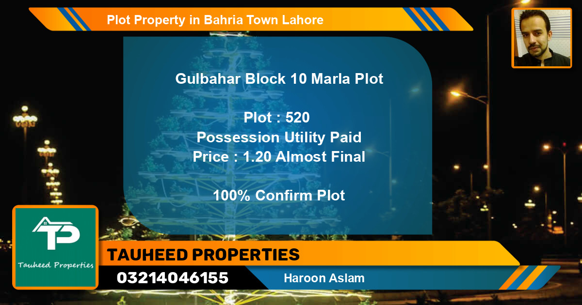 Residential Plot for Sale in Bahria Town, Lahore - (BP-43280)