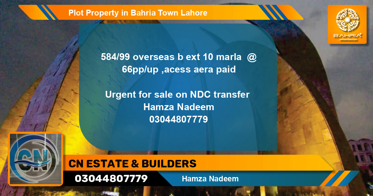 Residential Plot for Sale in Bahria Town, Lahore - (BP-43283)