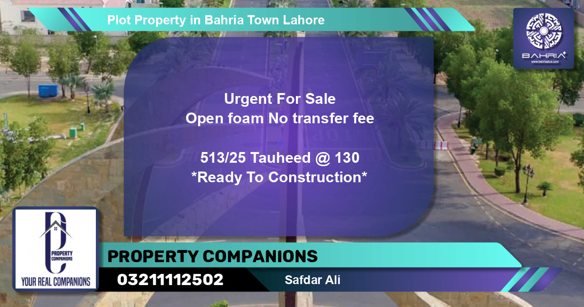 Residential Plot for Sale in Bahria Town, Lahore - (BP-43387)