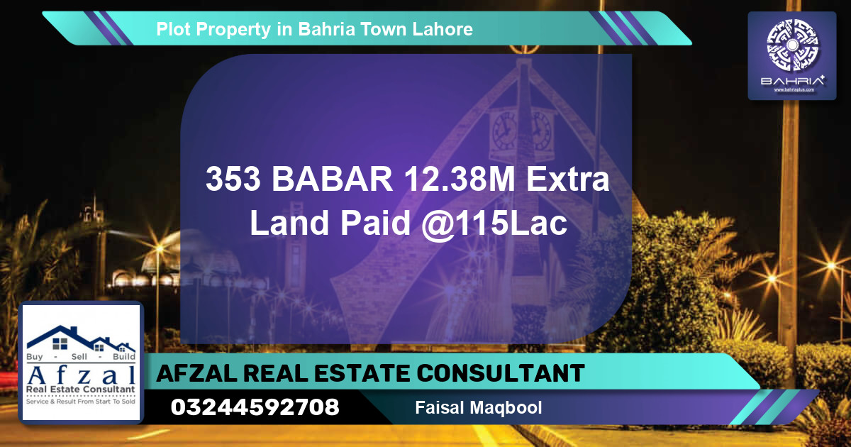 Residential Plot for Sale in Bahria Town, Lahore - (BP-43391)
