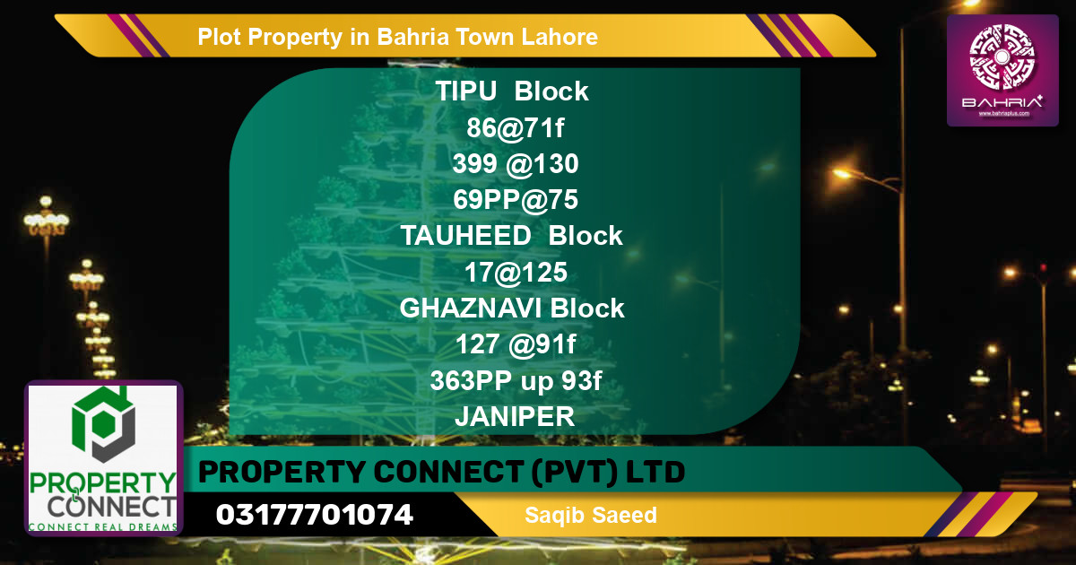 Residential Plot for Sale in Bahria Town, Lahore - (BP-43393)
