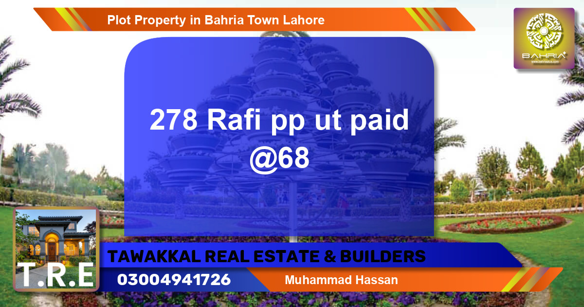 Residential Plot for Sale in Bahria Town, Lahore - (BP-43395)