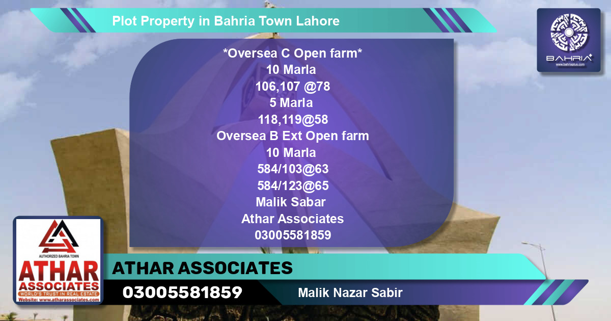 Residential Plot for Sale in Bahria Town, Lahore - (BP-43409)