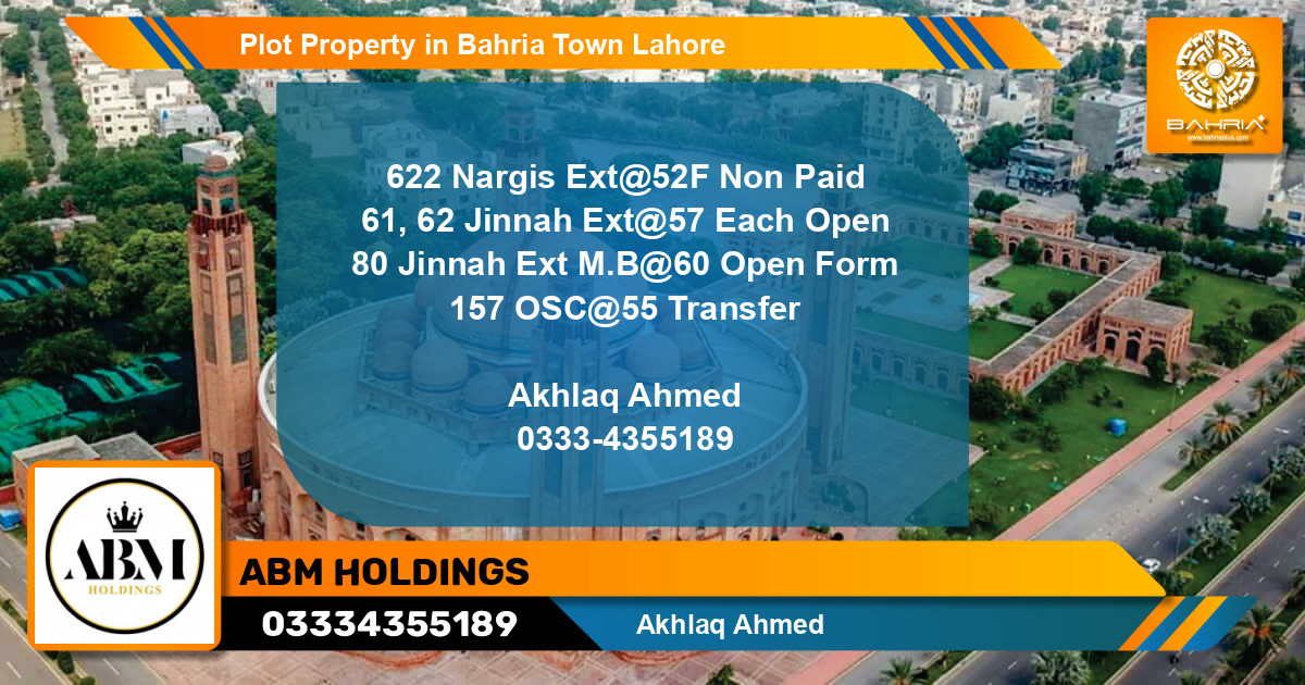 Residential Plot for Sale in Bahria Town, Lahore - (BP-43435)