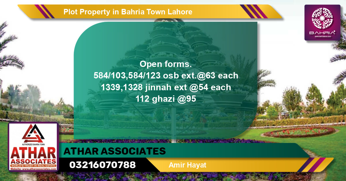 Residential Plot for Sale in Bahria Town, Lahore - (BP-43449)
