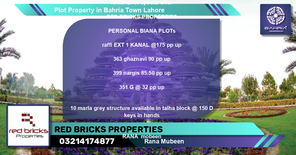 Residential Plot for Sale in Bahria Town, Lahore - (BP-43456)