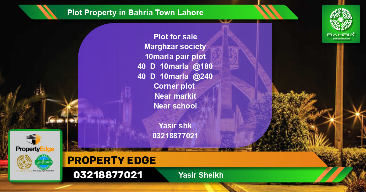 Residential Plot for Sale in Bahria Town, Lahore - (BP-43471)