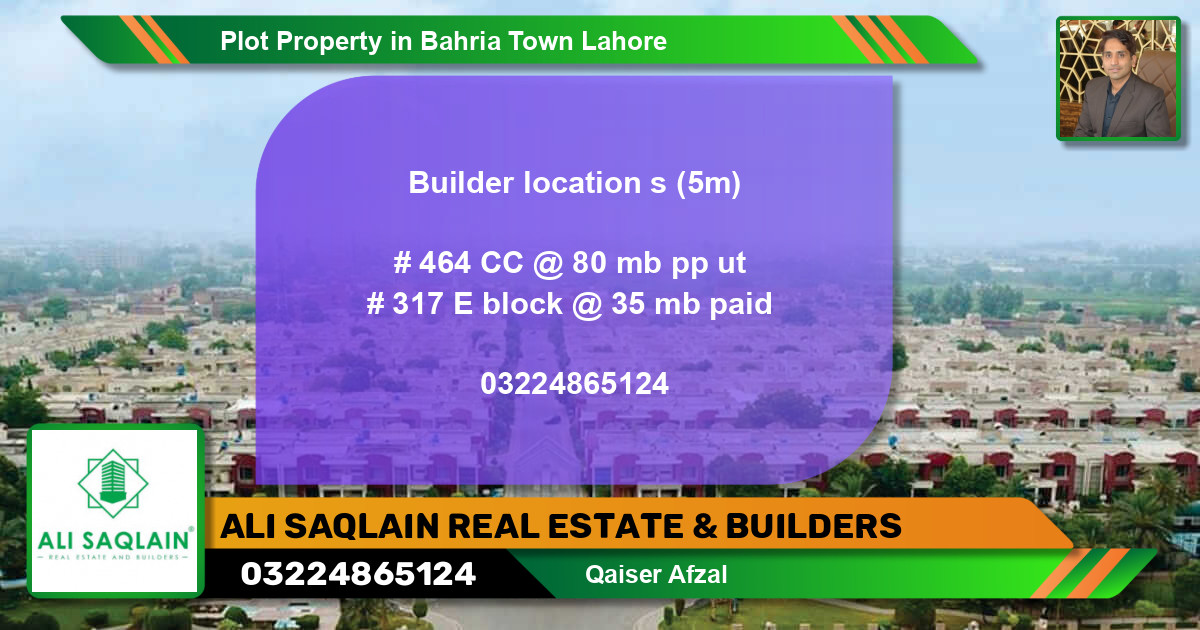 Residential Plot for Sale in Bahria Town, Lahore - (BP-43494)