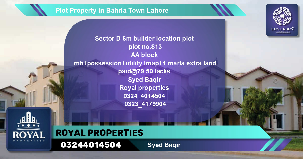Residential Plot for Sale in Bahria Town, Lahore - (BP-43498)